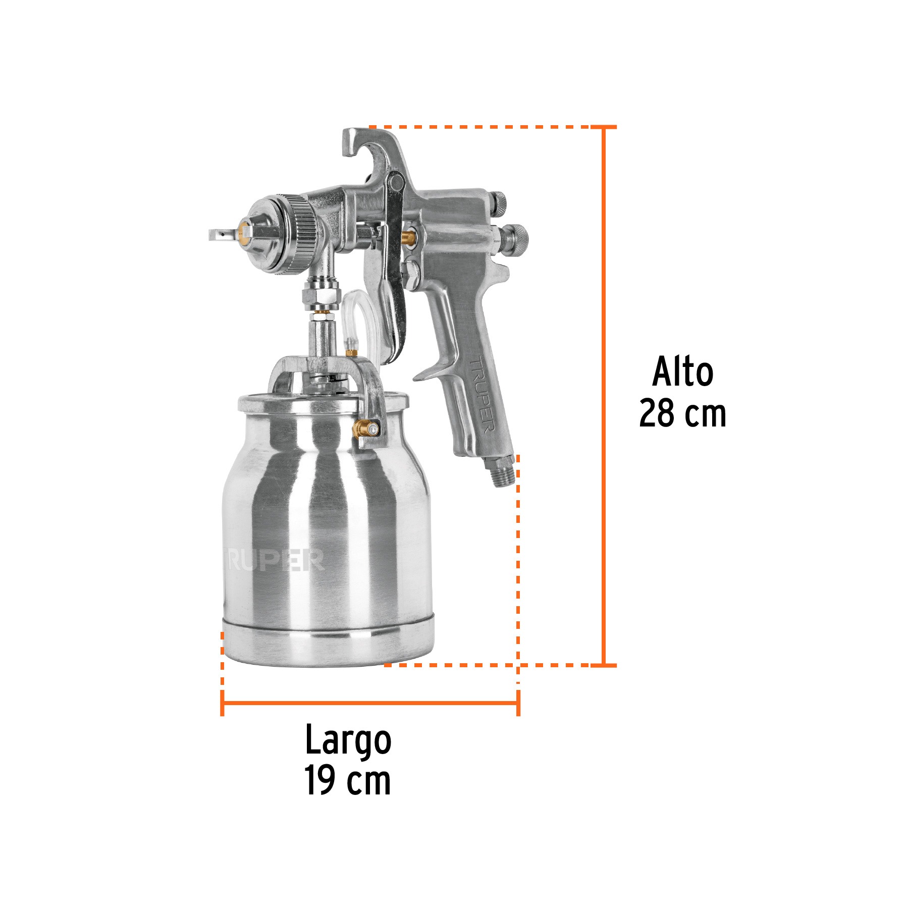 PISTOLA PARA PINTAR DE SUCCIÓN HVHP VASO ALUMINIO 1.8 MM, TRUPER 14087 - 3