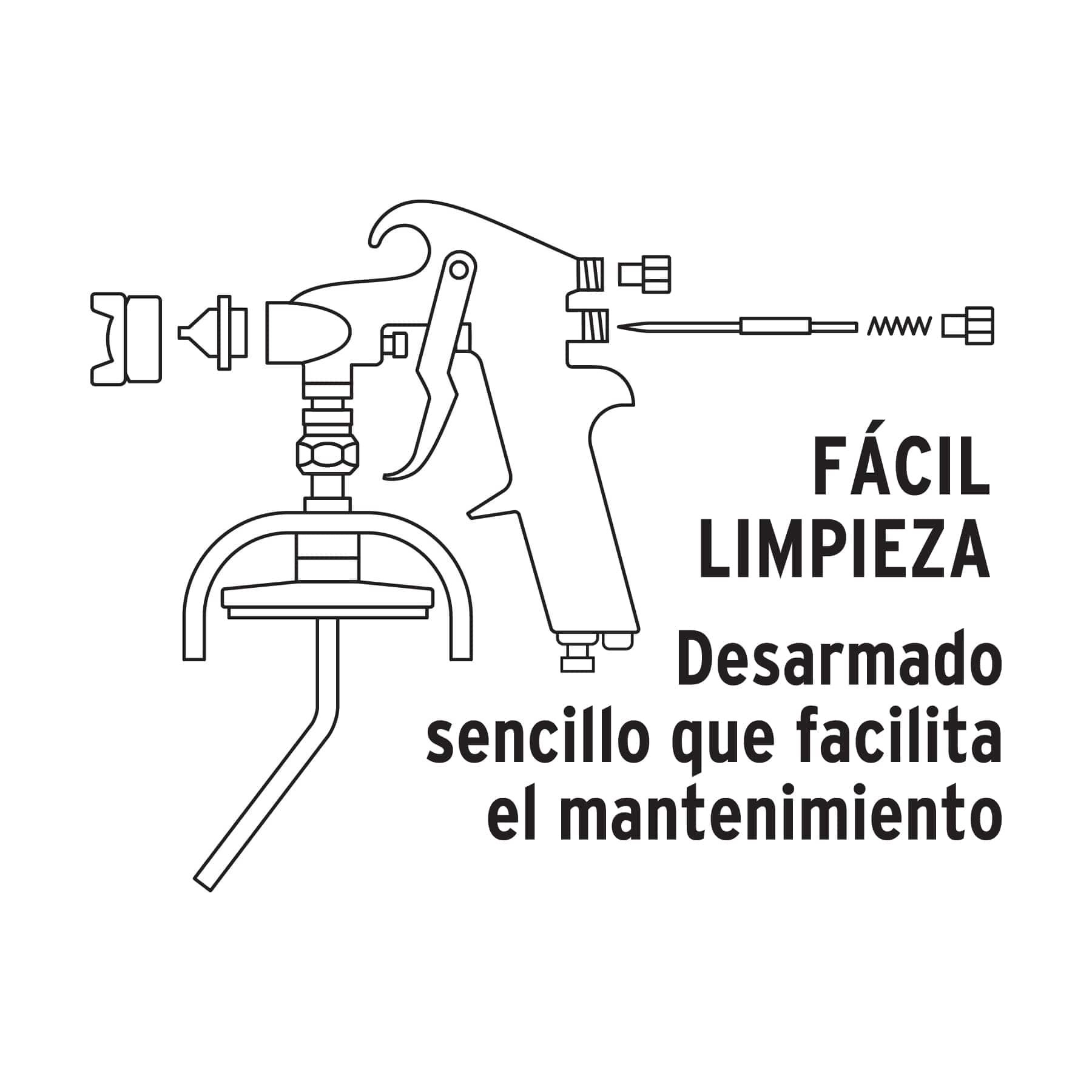 PISTOLA PARA PINTAR DE SUCCIÓN HVHP VASO ALUMINIO 1.8 MM, TRUPER 14087 - 4