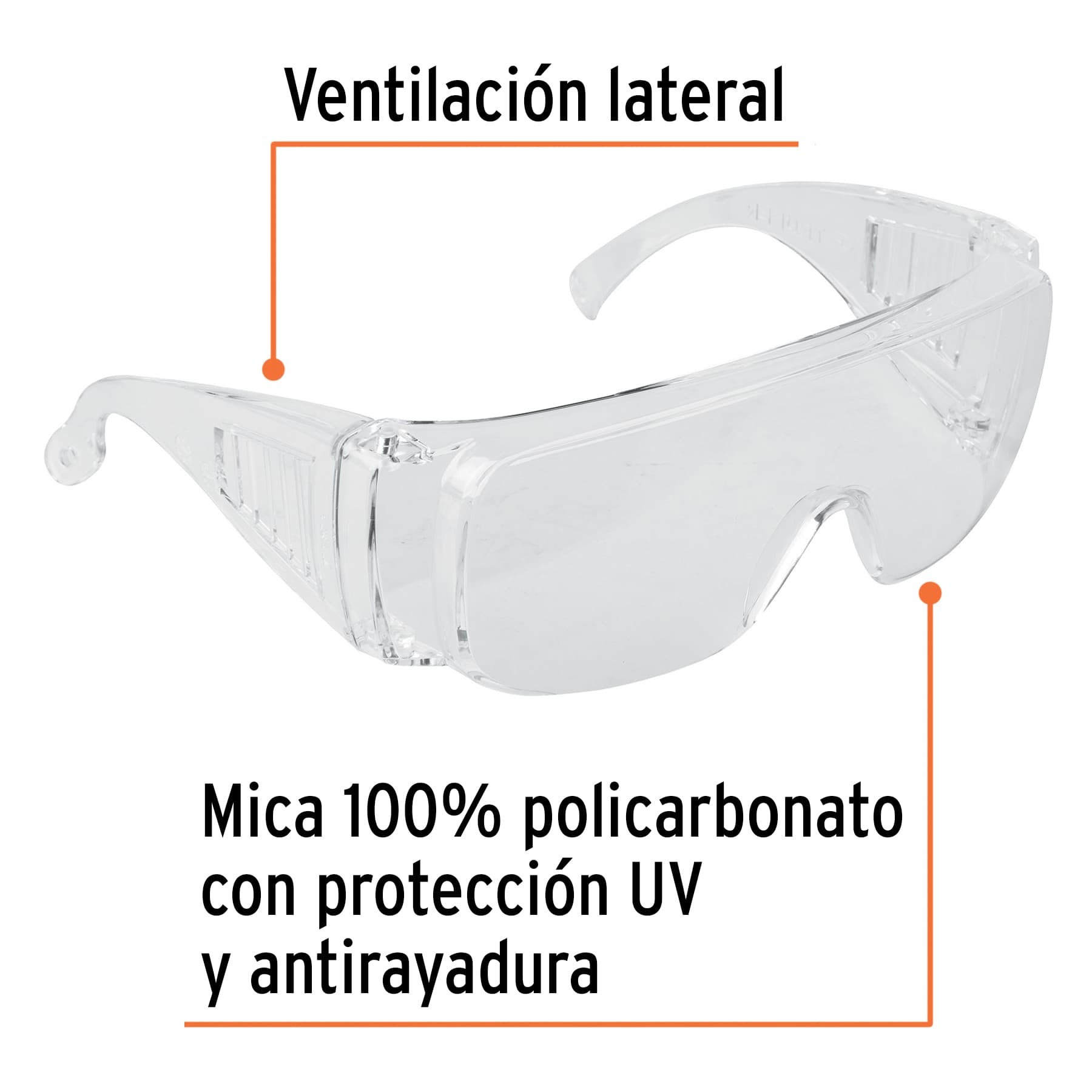LENTES DE SEGURIDAD TRANSPARENTES, TRUPER 14252 - 2