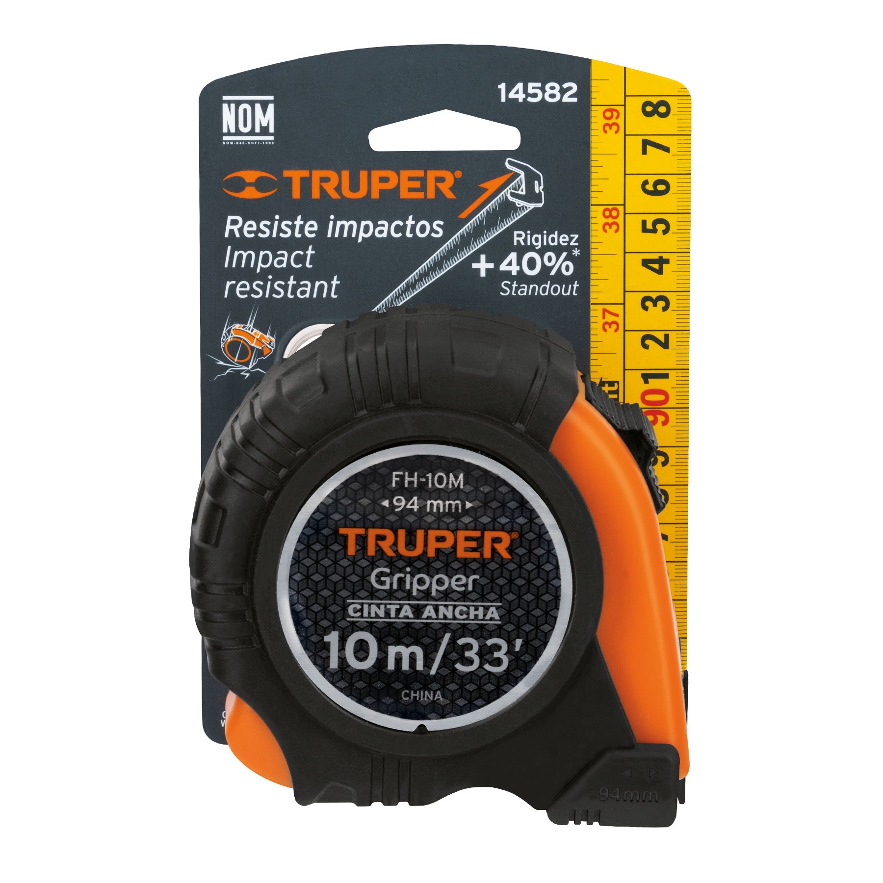 FLEXÓMETRO GRIPPER CONTRA IMPACTOS 10 M CINTA 32 MM, TRUPER 14582 - 5