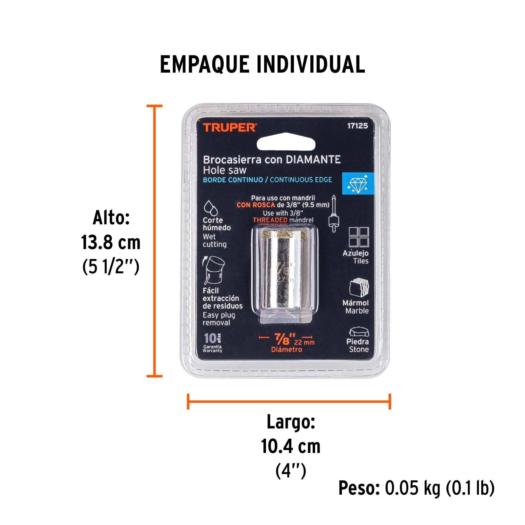 BROCASIERRA DIAMANTE 7/8' BORDE CONTINUO, TRUPER 17125 - 4