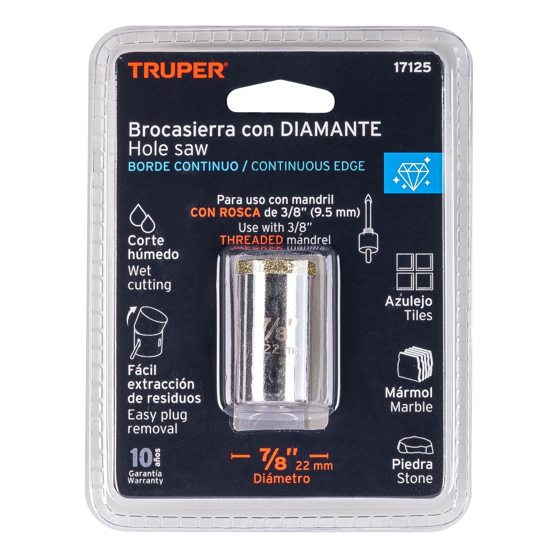 BROCASIERRA DIAMANTE 7/8' BORDE CONTINUO, TRUPER 17125 - 5