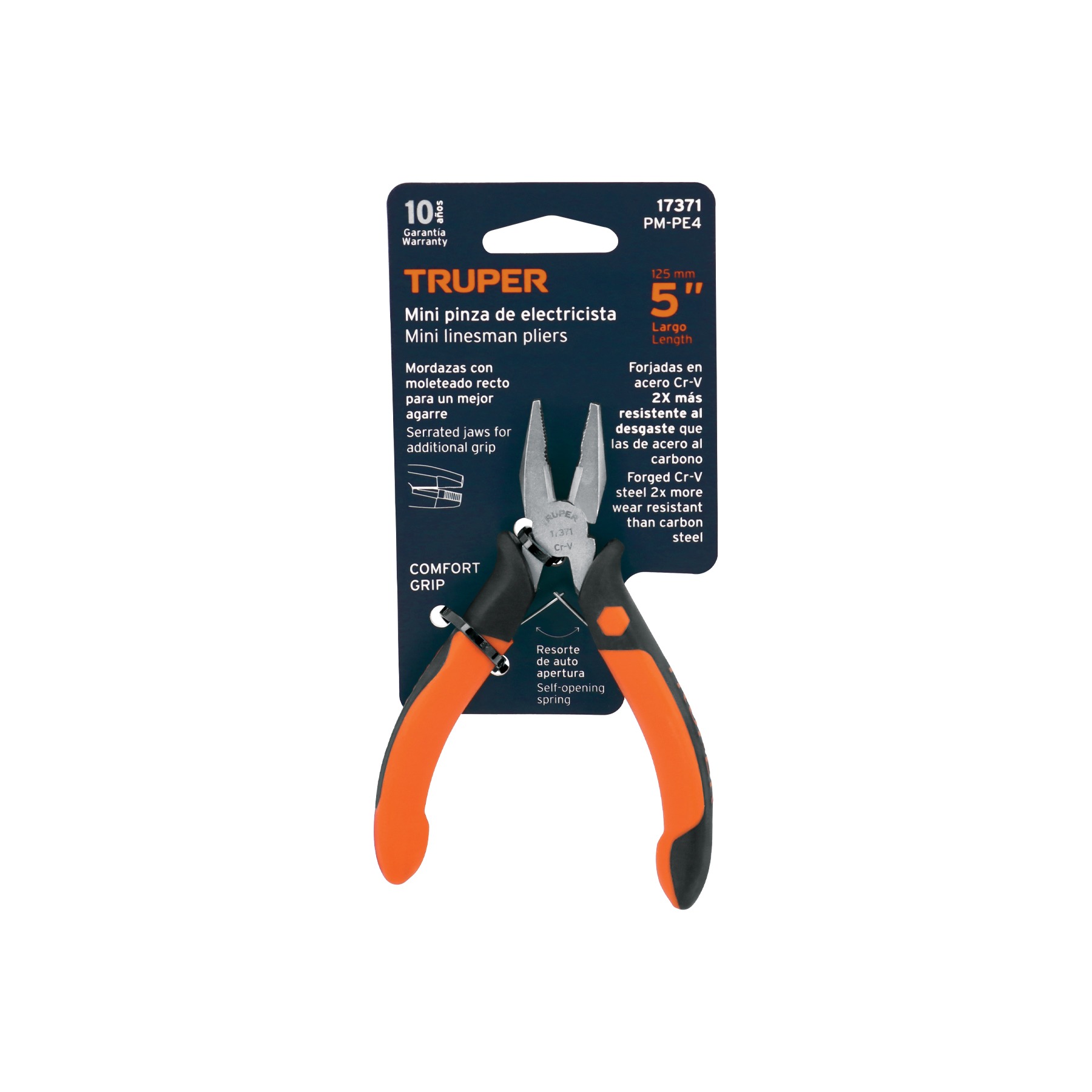MINI PINZA PARA ELECTRICISTA 5' MANGO COMFORT GRIP, TRUPER 17371 - 5