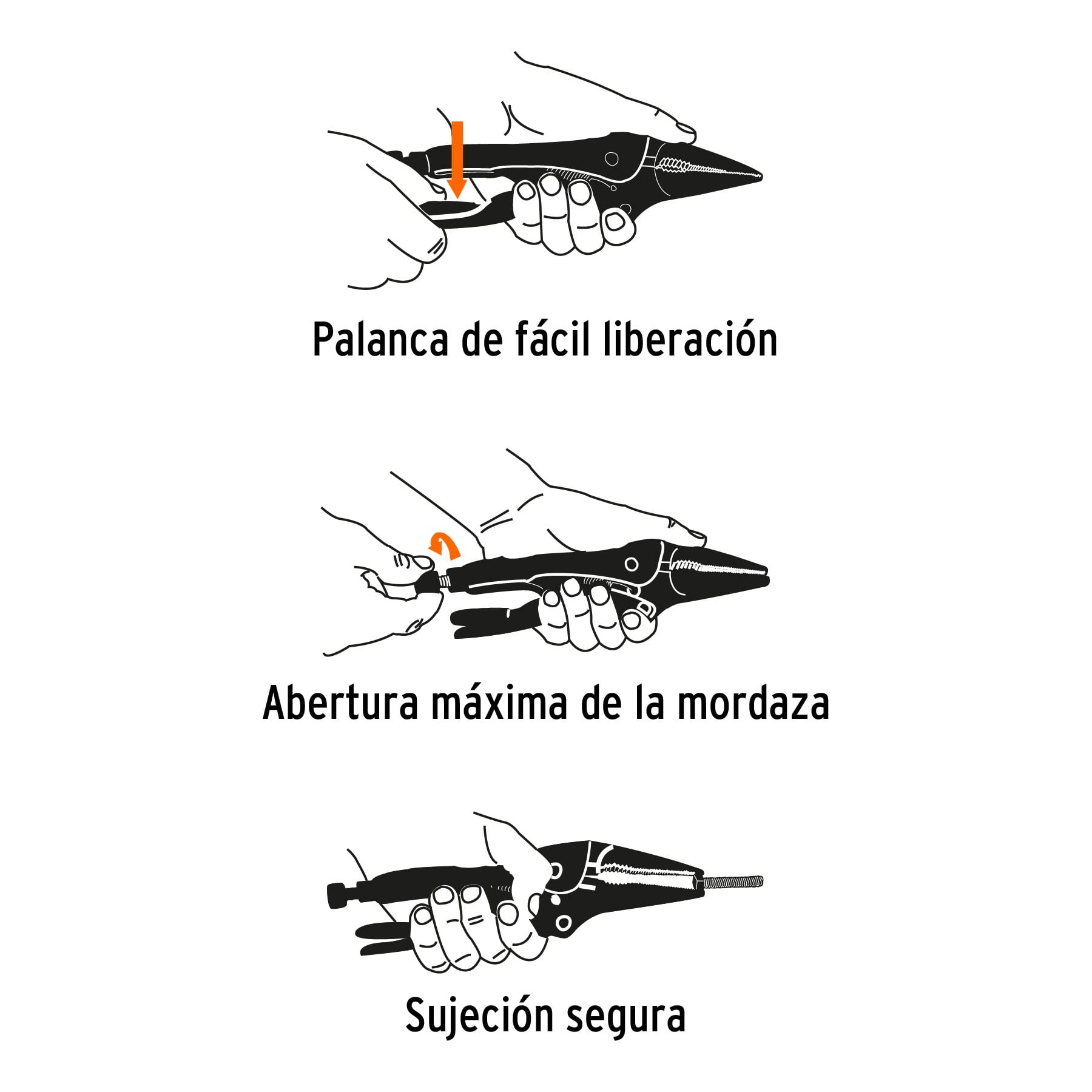 PINZA DE PRESIÓN 4' PUNTA LARGA, TRUPER - 2