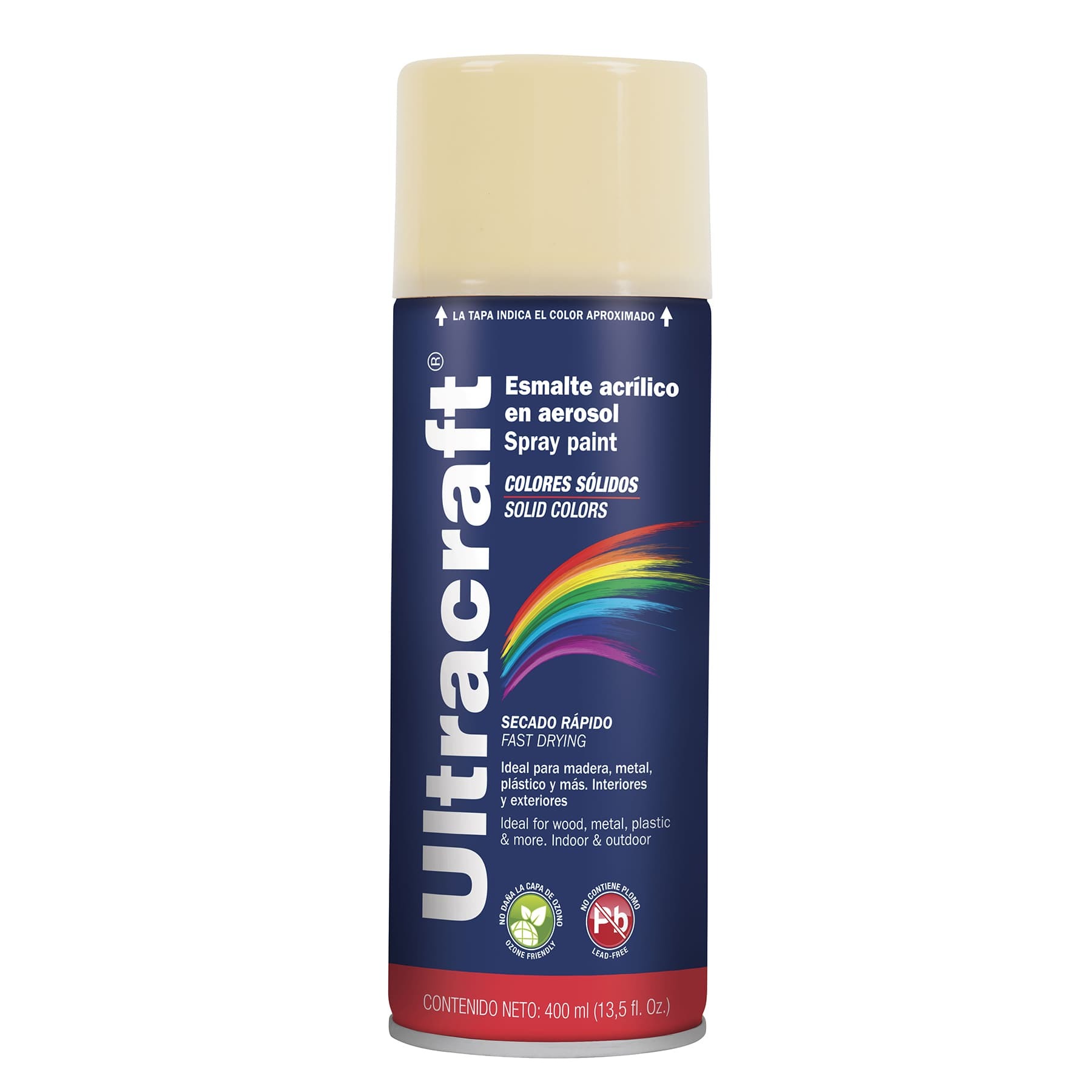 ESMALTE ACRÍLICO EN AEROSOL COLOR MARFIL 400 ML, ULTRACRAFT 40025 - 1