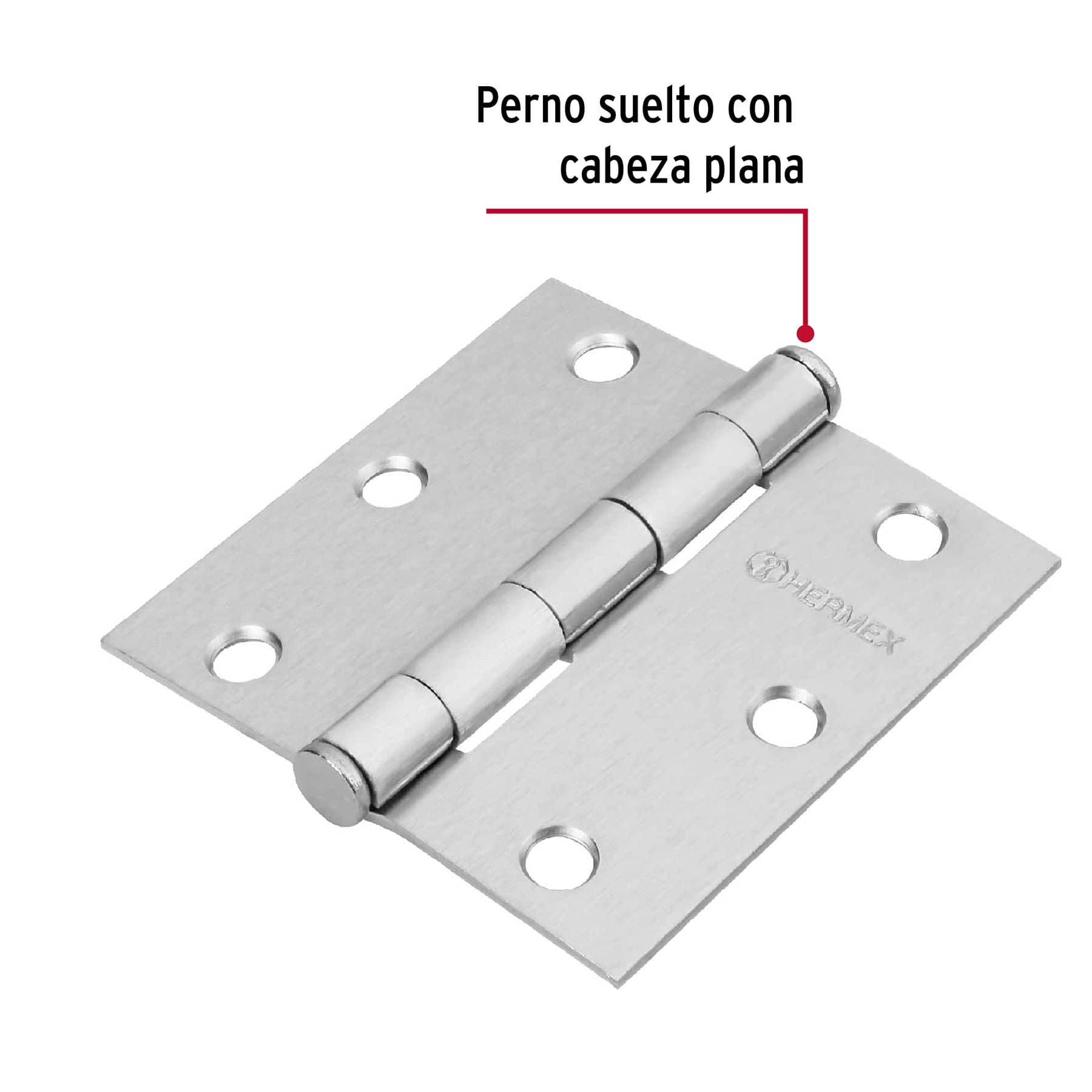 BISAGRA CUADRADA 3' SATINADA, CABEZA PLANA, HERMEX 43261 - 2