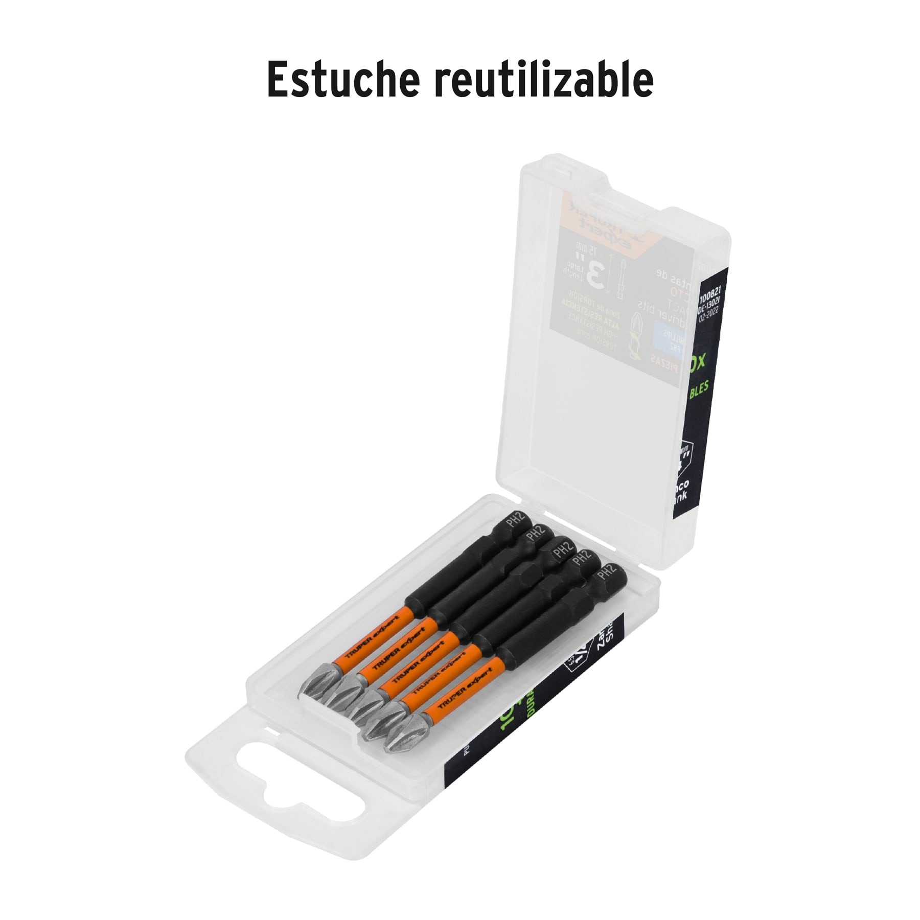 ESTUCHE CON 5 PUNTAS DE CRUZ PH2 DE IMPACTO LARGO 3', TRUPER 100821 - 4