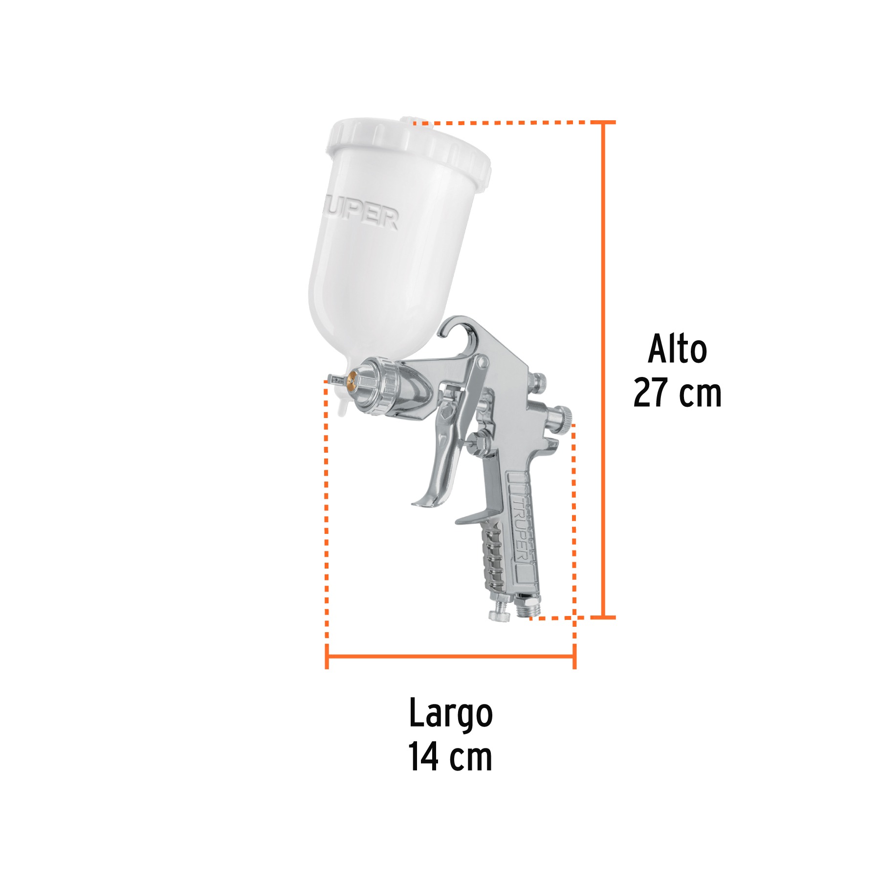 PISTOLA PARA PINTAR LVMP VASO PLÁSTICO 1.7 MM, TRUPER 101856 - 2