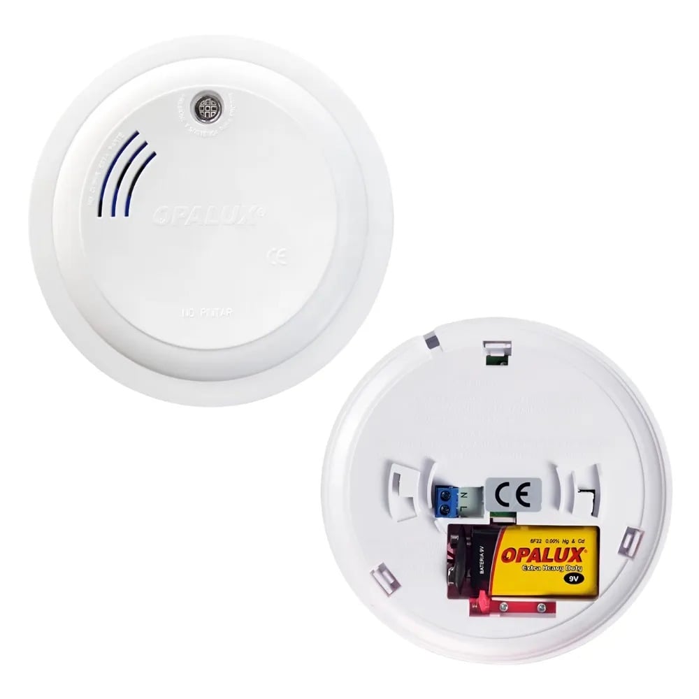 DETECTOR DE HUMO FOTOELÉCTRICO OPALUX LX-98 9V | ALARMA 85 DB | IP20 - 1