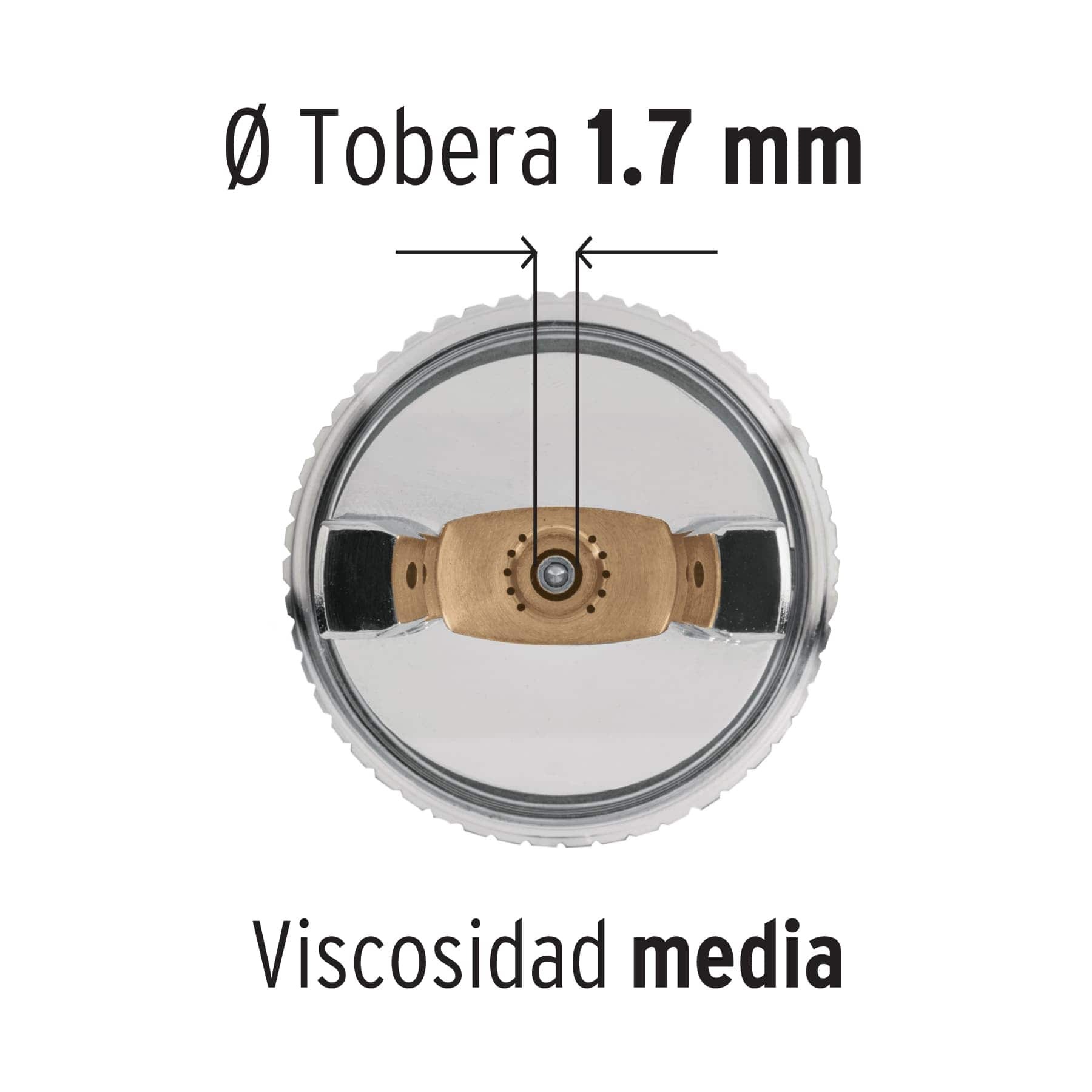 PISTOLA PARA PINTAR GRAVEDAD HVLP VASO PLÁSTICO 1.7 MM, TRUPER 12129 - 4