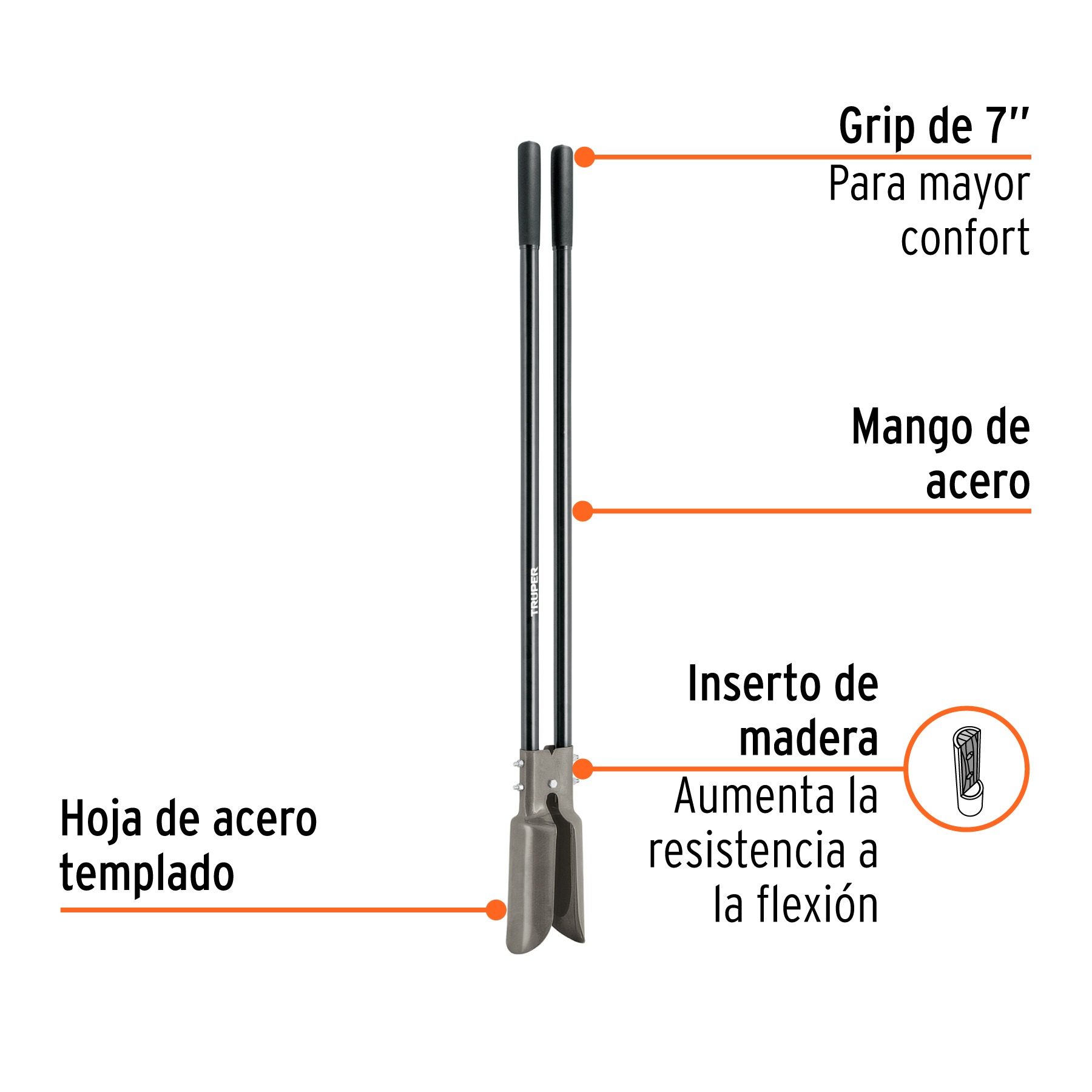 CAVADOR CON MANGOS DE ACERO 45', TRUPER 11131 - 2