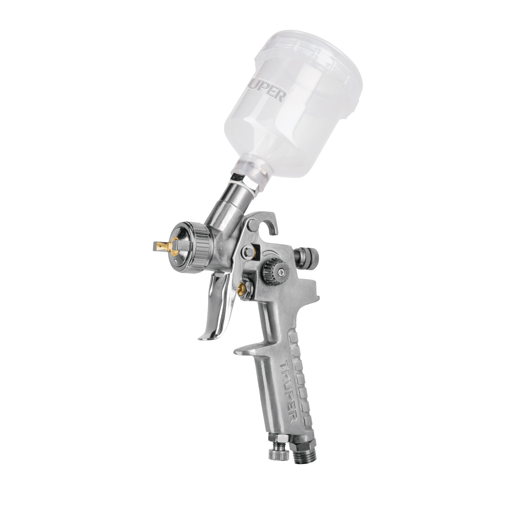 PISTOLA PARA RETOQUE GRAVEDAD HVLP VASO PLÁSTICO 1 MM, TRUPER 11097 - 1