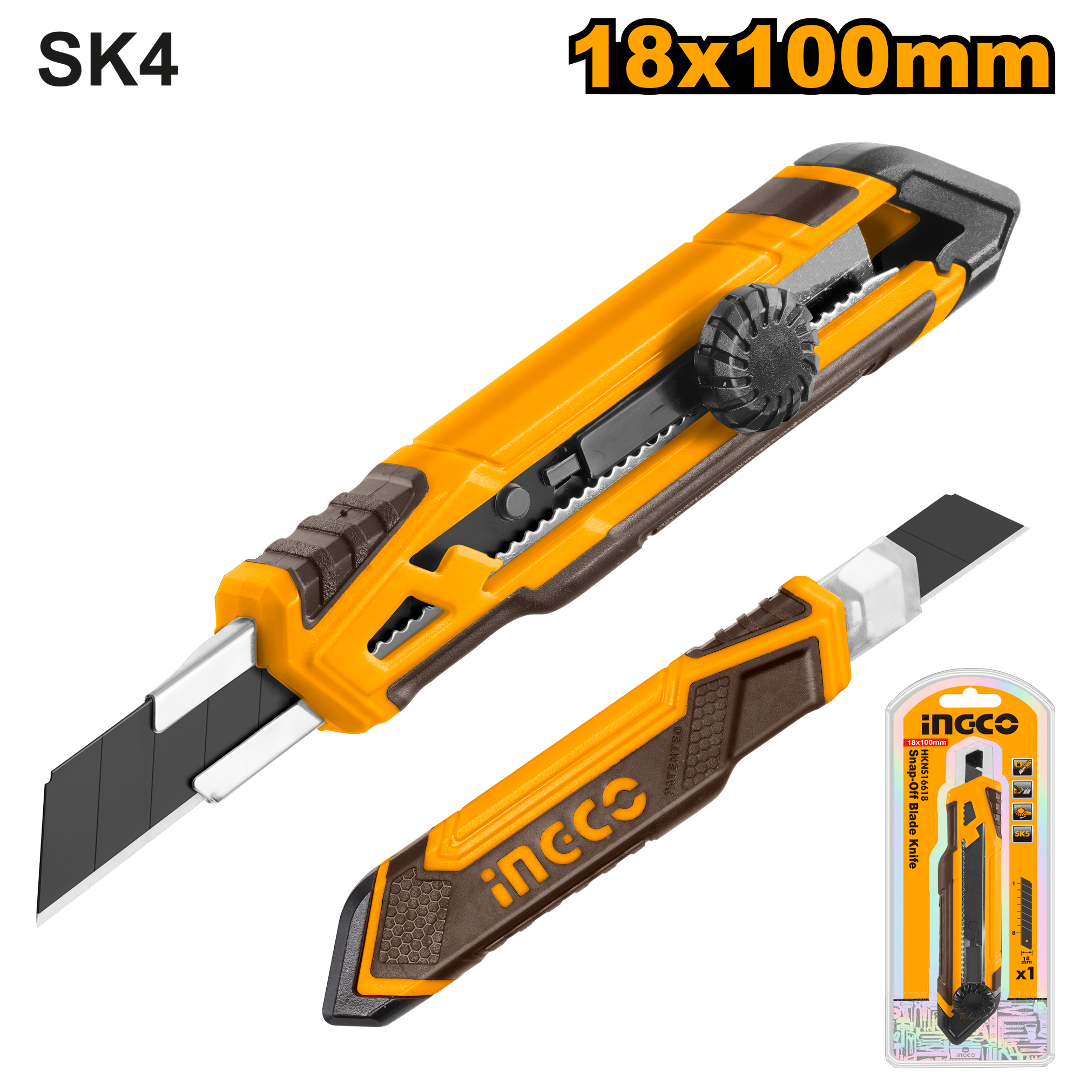 CUTTER RETRÁCTIL DE PLÁSTICO 18 MM INGCO HKNS16618 - 1