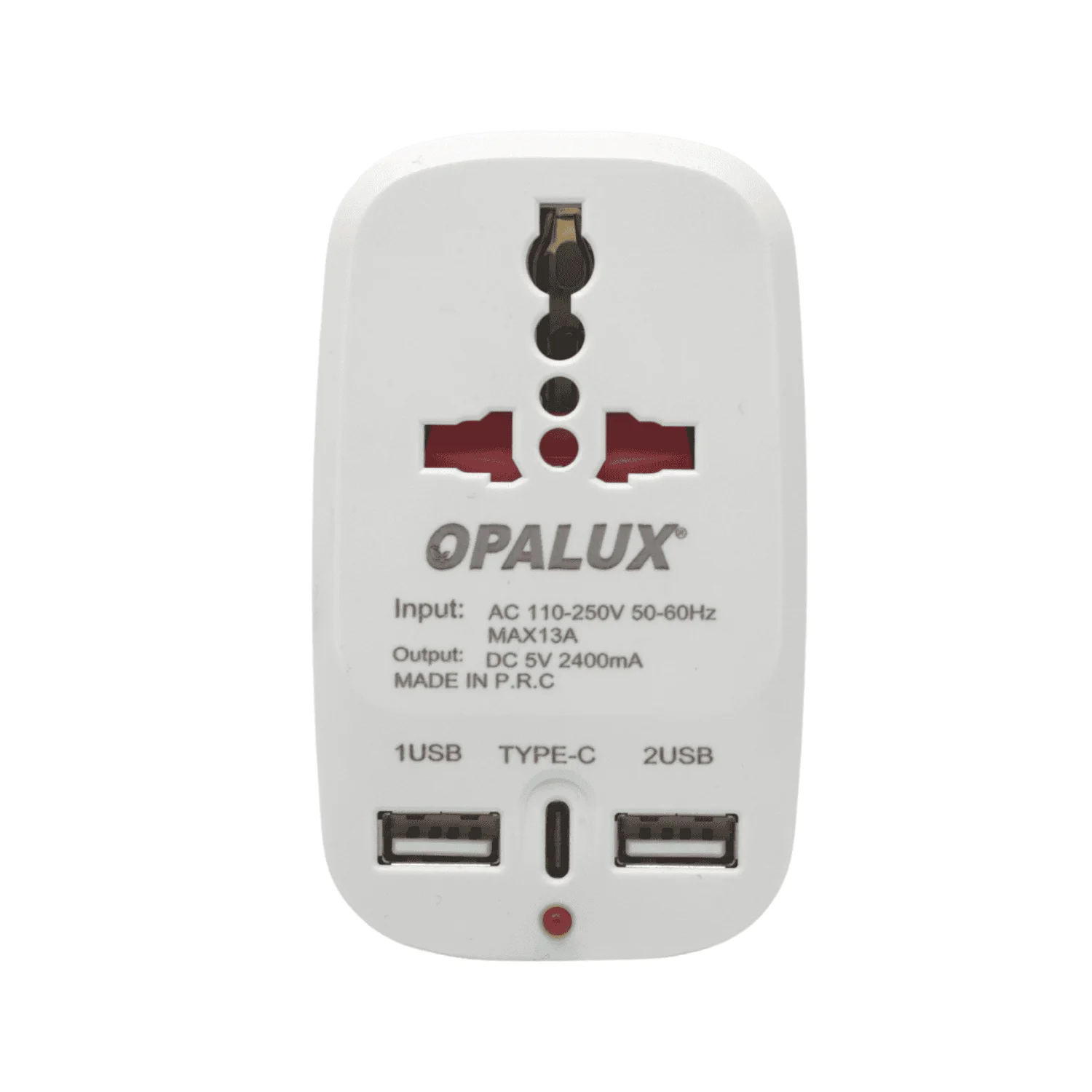 ADAPTADOR MÚLTIPLE 2 ENTRADAS AC + USB-A Y USB-C OPALUX OP-823AC - 1