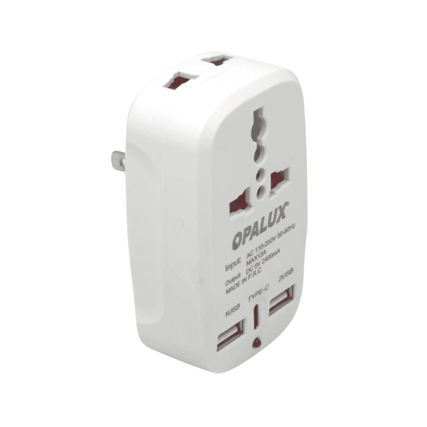 ADAPTADOR MÚLTIPLE 2 ENTRADAS AC + USB-A Y USB-C OPALUX OP-823AC - 2