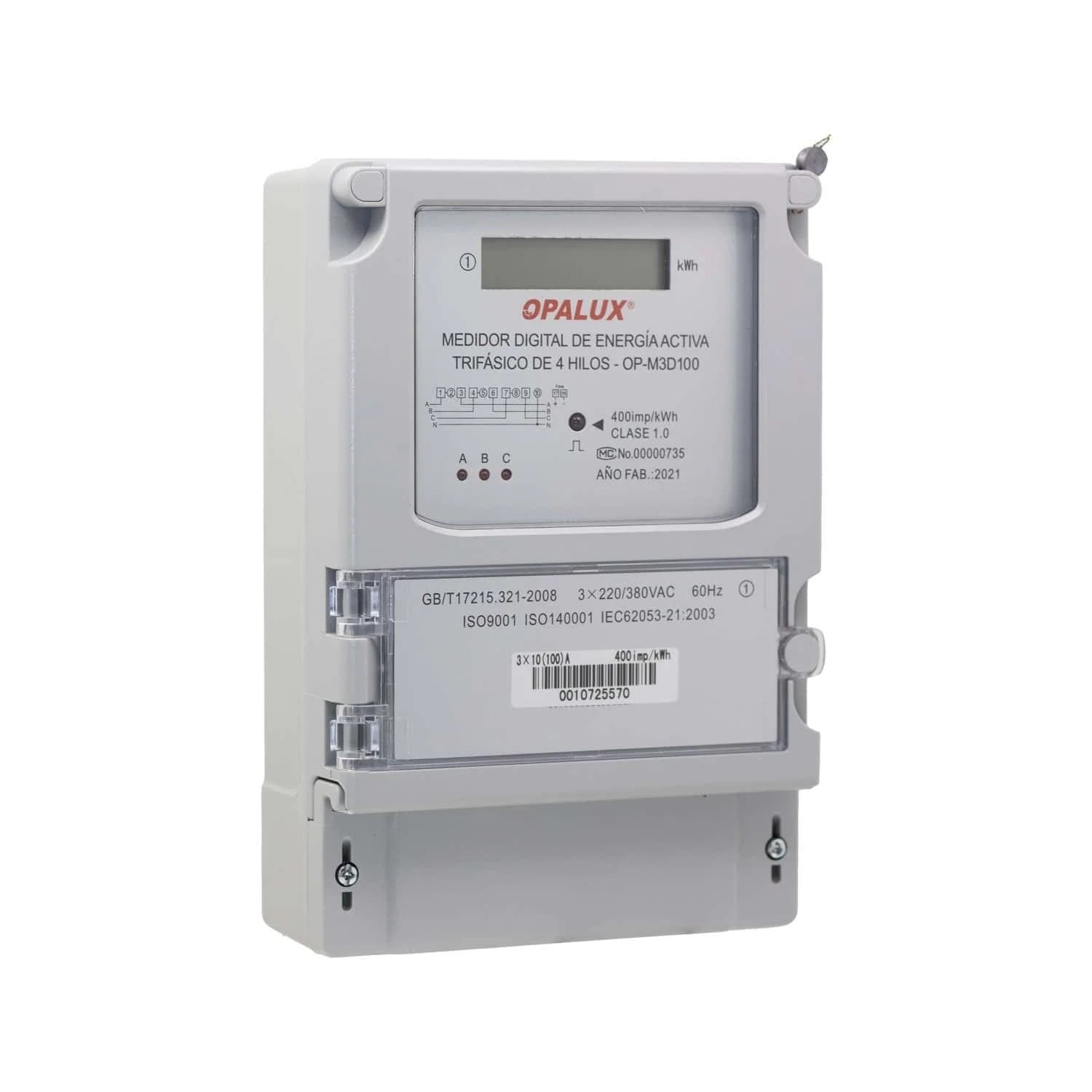 MEDIDOR DE ENERGÍA TRIFÁSICO DIGITAL 220V/380V OPALUX OP-M3D100 - 1