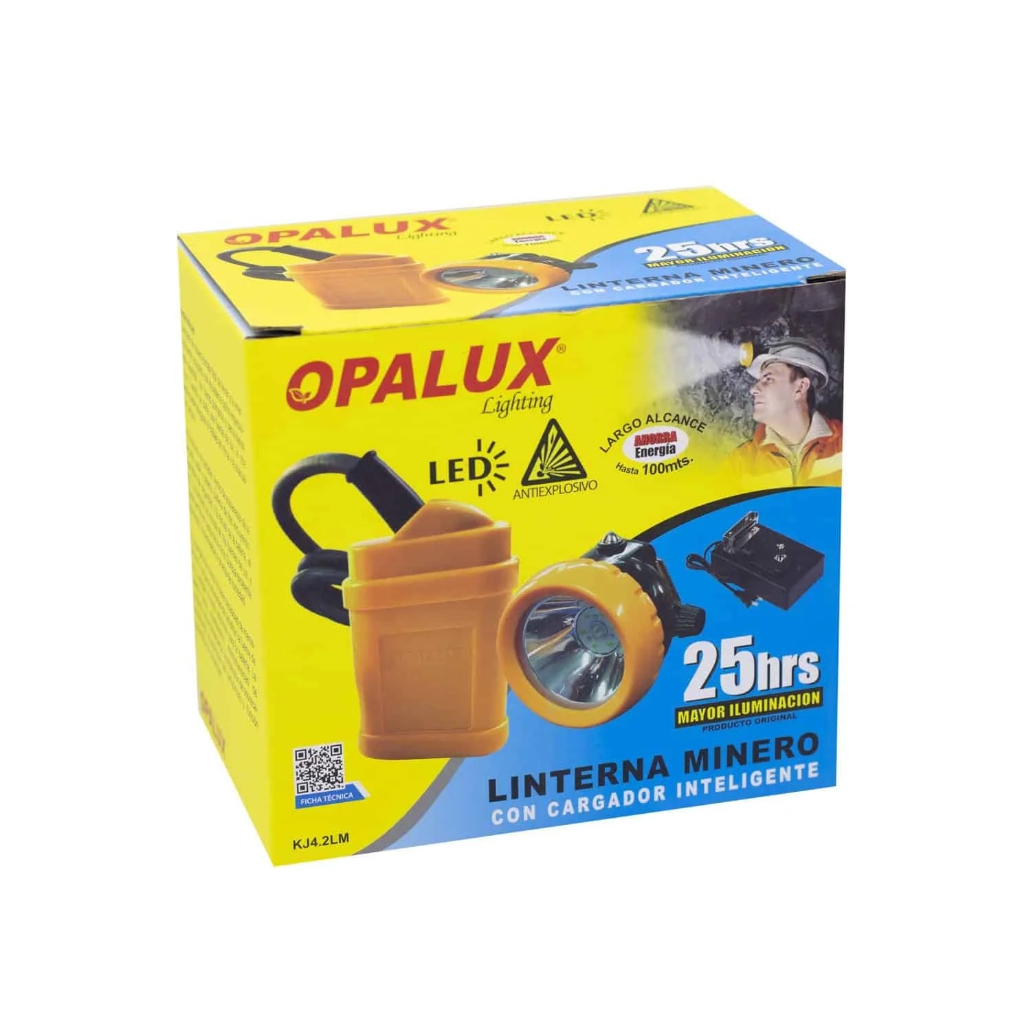 LINTERNA PARA MINERO PORTÁTIL RECARGABLE LED OPALUX KJ4.2LM - 3