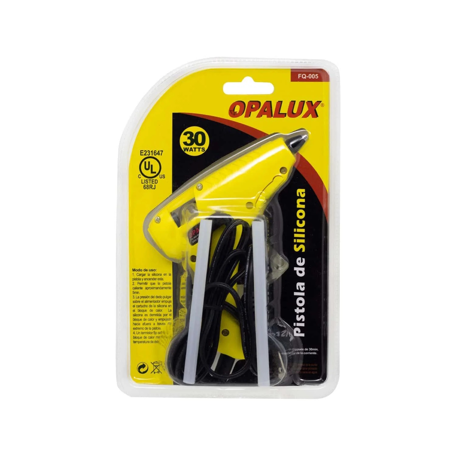 PISTOLA PARA SILICONA DELGADA 30W OPALUX FQ-005 - 2