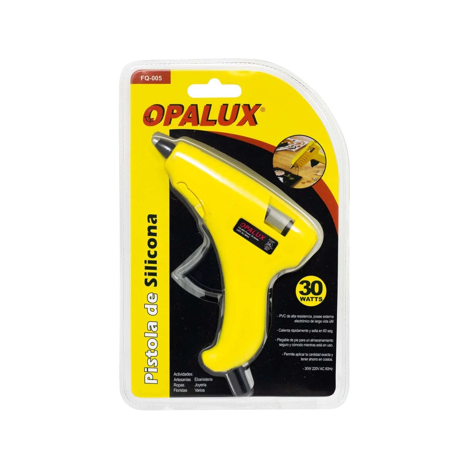 PISTOLA PARA SILICONA DELGADA 30W OPALUX FQ-005 - 3
