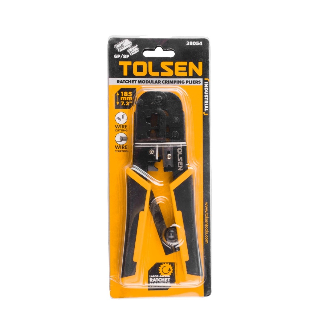 ALICATE CRIMPING PARA CABLE DE RED Y TELEFONÍA TOLSEN 38054 - 2