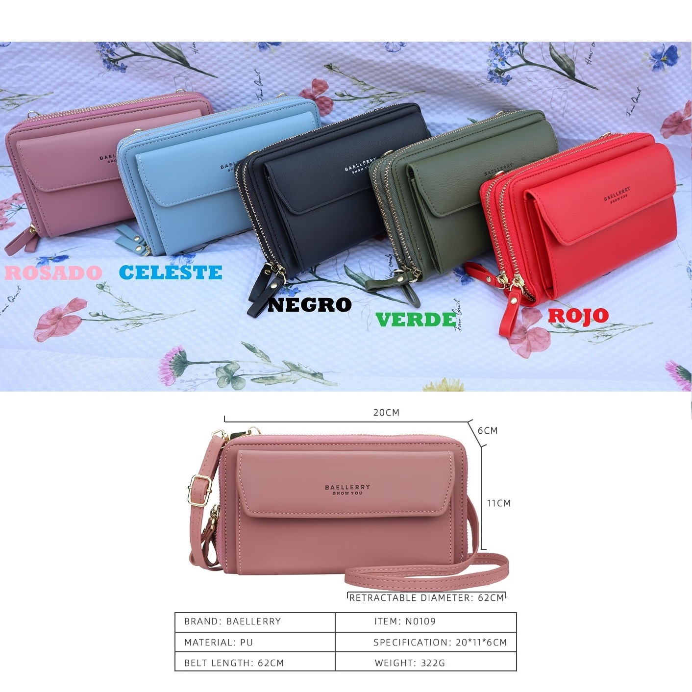 CARTERA BILLETERA PARA MUJERES MARCA BAELLERRY - 3
