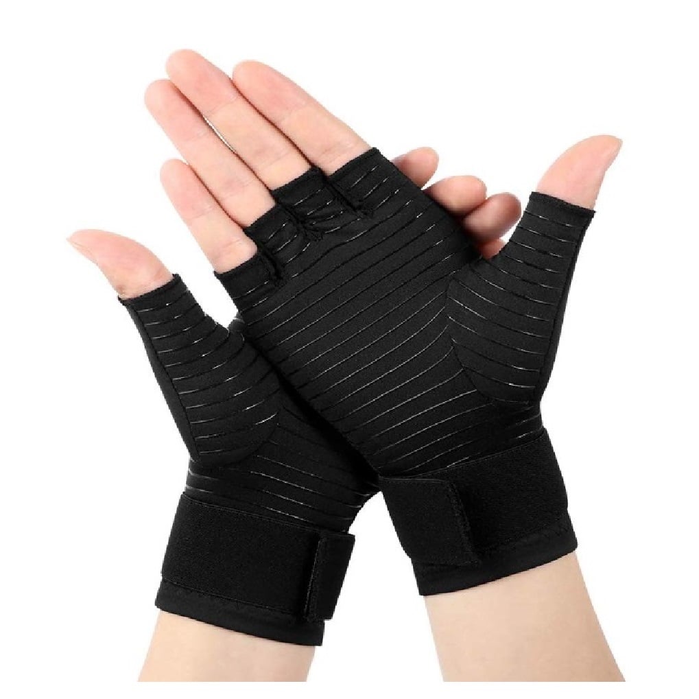 GUANTES DE COMPRESIÓN CON HILOS DE COBRE CON AJUSTE DE MUÑECA - 1