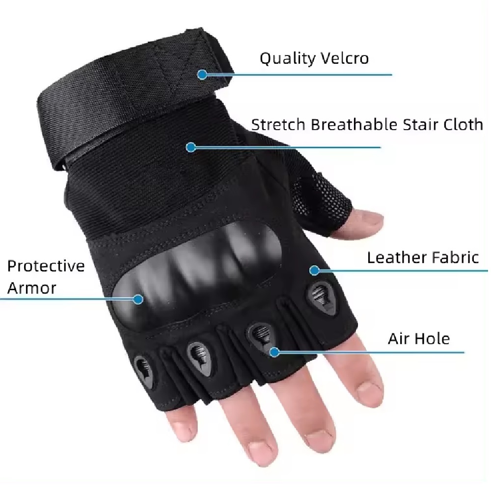 GUANTES TÁCTICOS CORTOS CON NUDILLOS REFORZADOS - 4