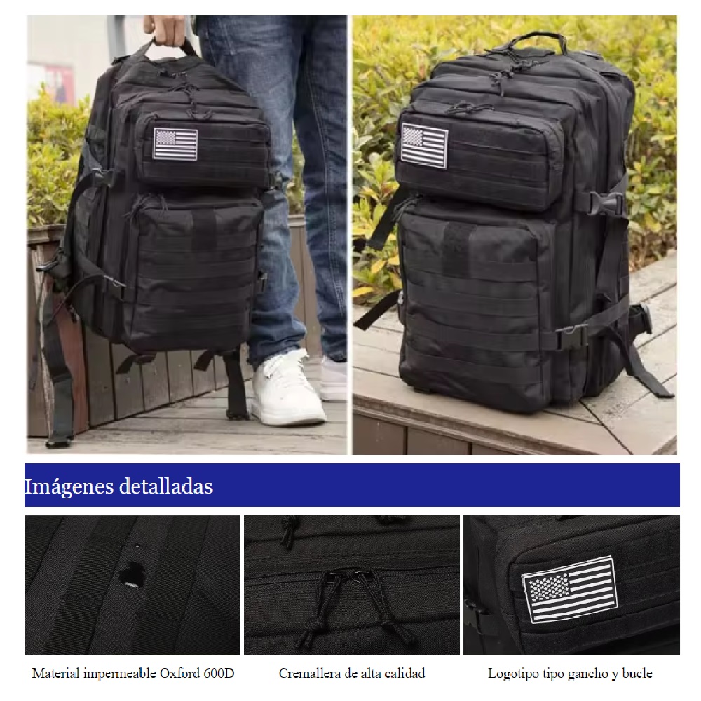 MOCHILA MILITAR TÁCTICA 50L MULTIFUNCIONAL CAMPING - 2