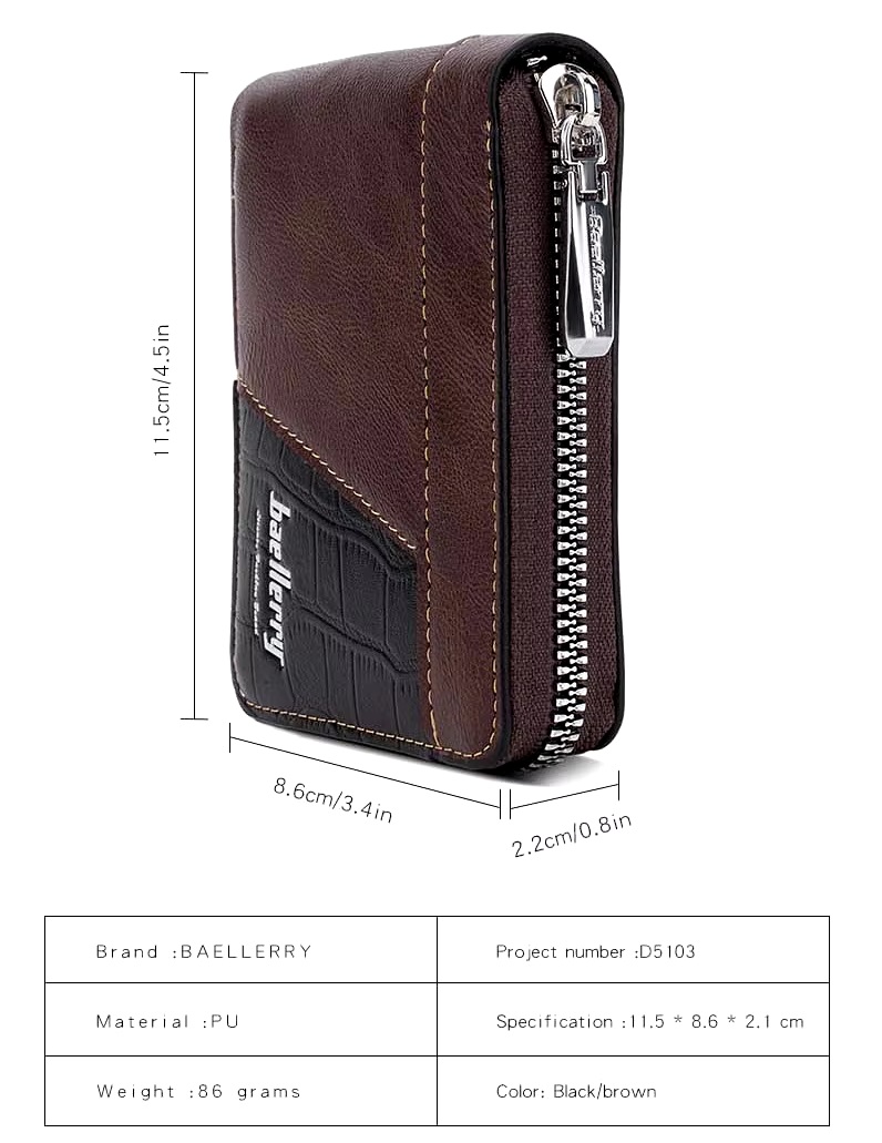 BILLETERA DE HOMBRE BAELLERRY DELGADA DISEÑO COCODRILO - 3