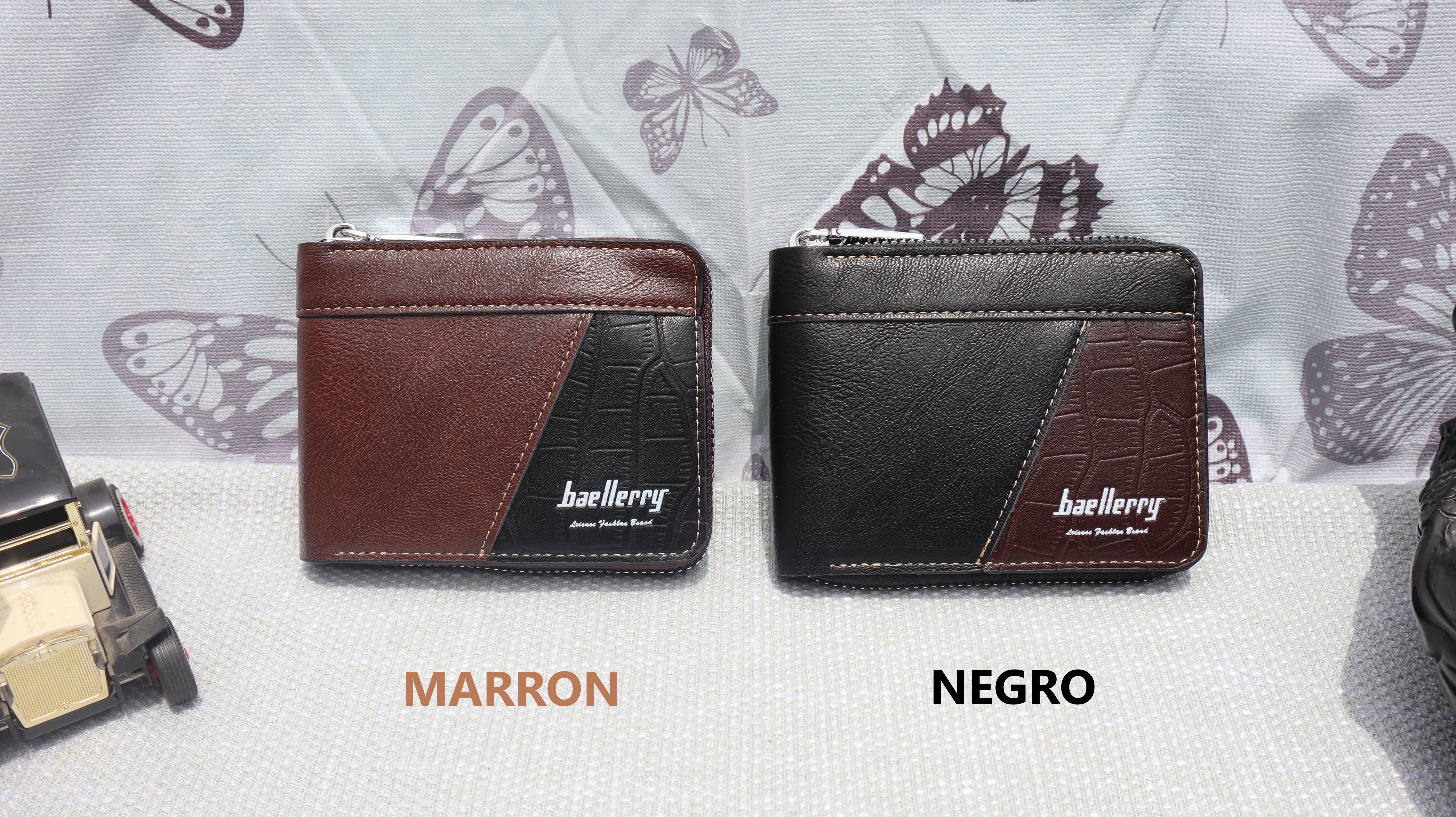 BILLETERA DE HOMBRE BAELLERRY DELGADA DISEÑO COCODRILO - 5