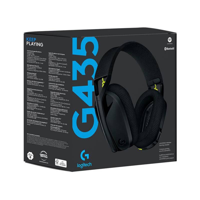 AUDIFONO LOGITECH G435 INALÁMBRICO BLUETOOTH NEGRO 981-001049 - 2