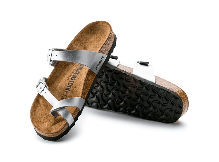 SANDALIAS UNISEX BIRKENSTOCK PLATEADO MAYARI BIRKO FLOR NARROW - 1