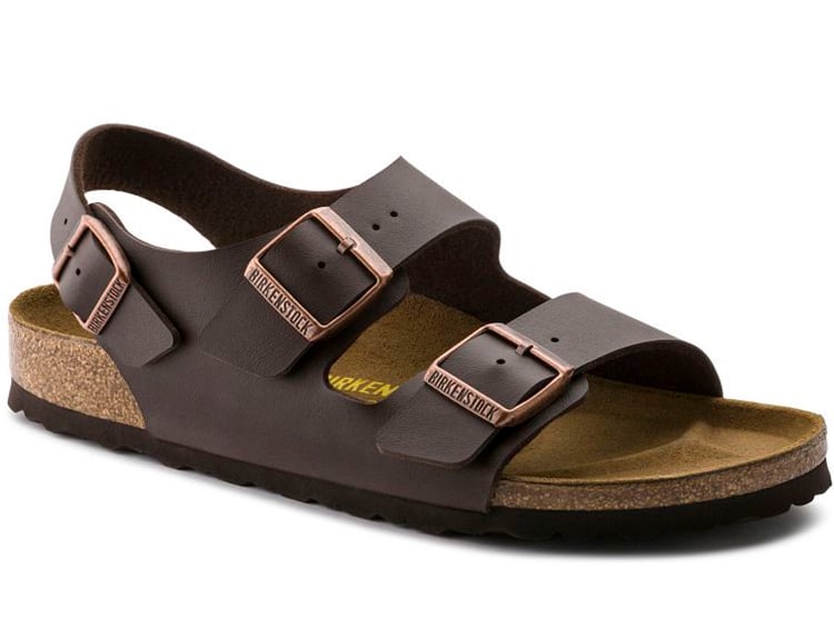SANDALIAS UNISEX BIRKENSTOCK MARRÓN MILANO BIRKO FLOR DARK BROWN - 1