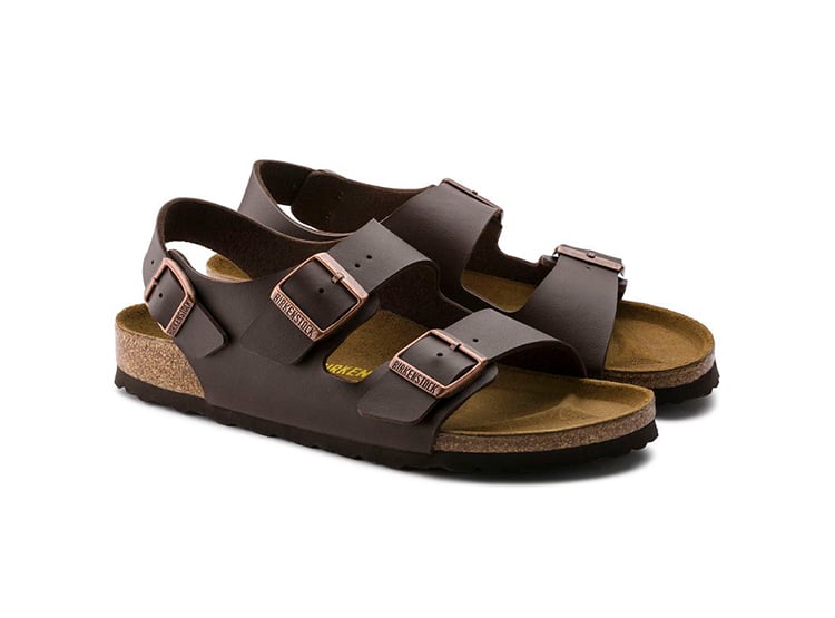 SANDALIAS UNISEX BIRKENSTOCK MARRÓN MILANO BIRKO FLOR DARK BROWN - 2