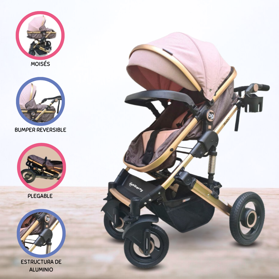 COCHE DEPORTIVO MOISÉS PARA BEBÉ «PRADO» GREEN - 1