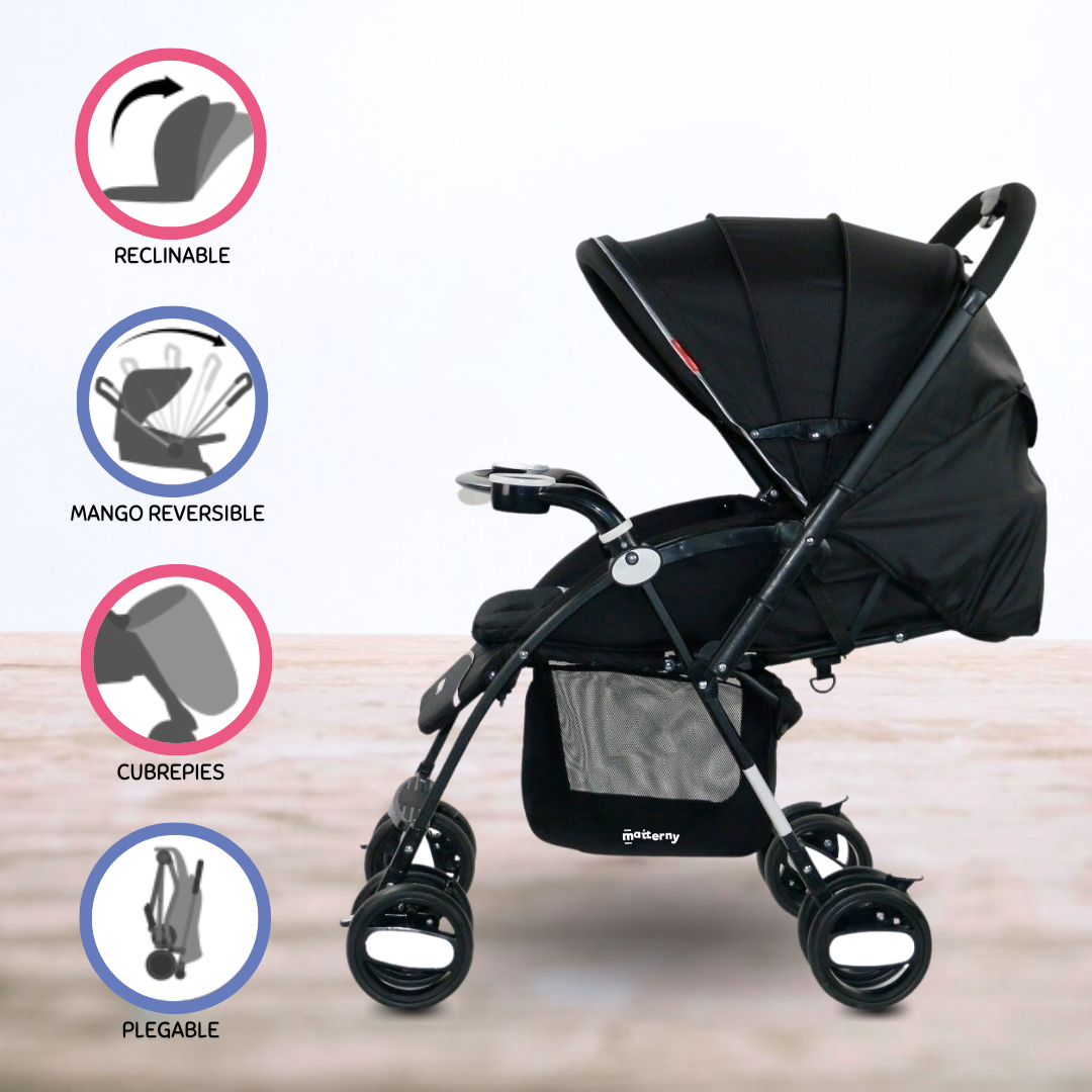 COCHE CUNA PARA BEBÉ «SMART» BLACK - 1
