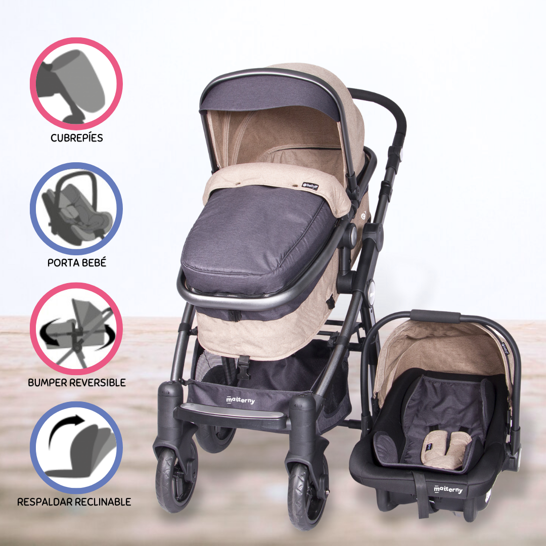 COCHE TRAVEL SYSTEM PARA BEBÉ «TAINY DELUXE» PINK - 1