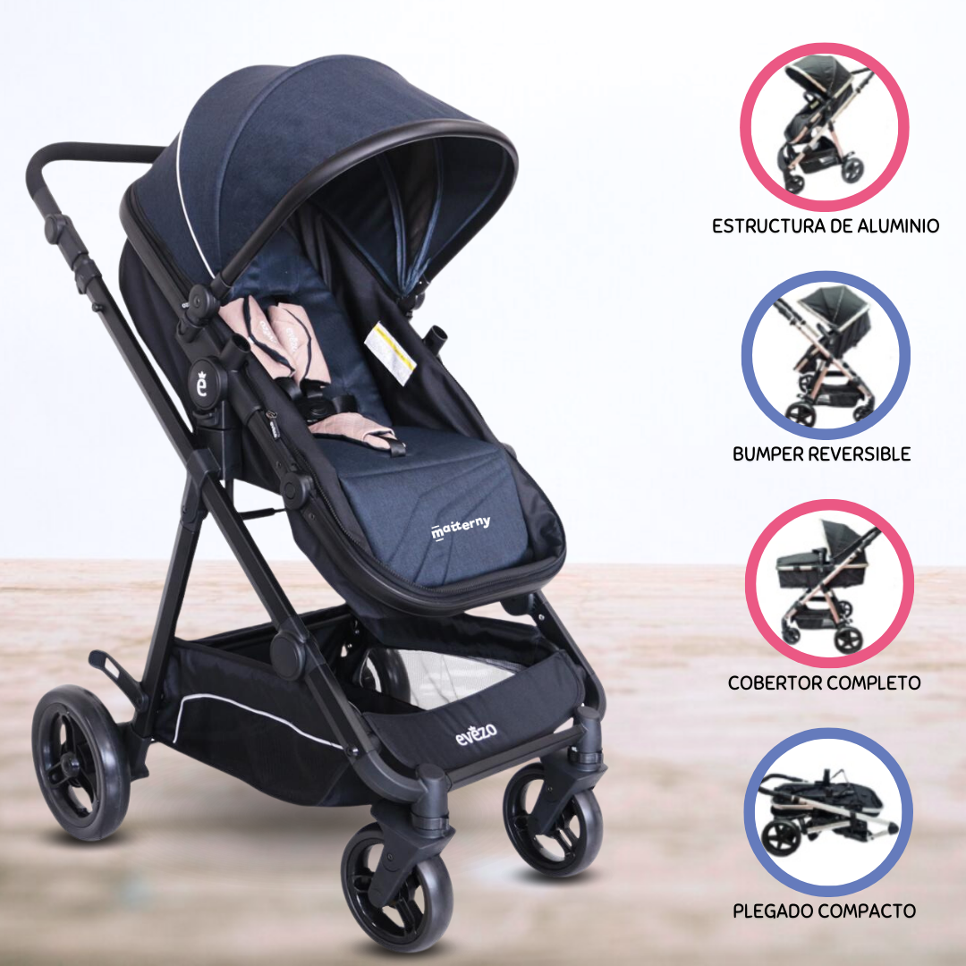 COCHE MOISÉS DEPORTIVO EVEZO POLOC AZUL DEPORTIVO MOISÉS PARA BEBÉS BLUE - 1