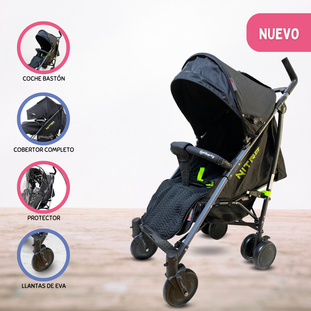 COCHE BASTÓN DEPORTIVO PARA BEBÉ BABYGO «NITRO» BLUE BLACK - 1