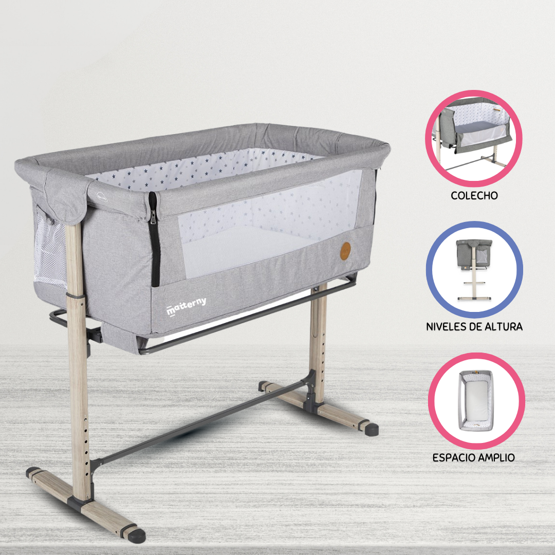 CUNA INFANTI BETTER TOGETHER ALGODÓN GRIS COLECHO PARA BEBÉS - 1