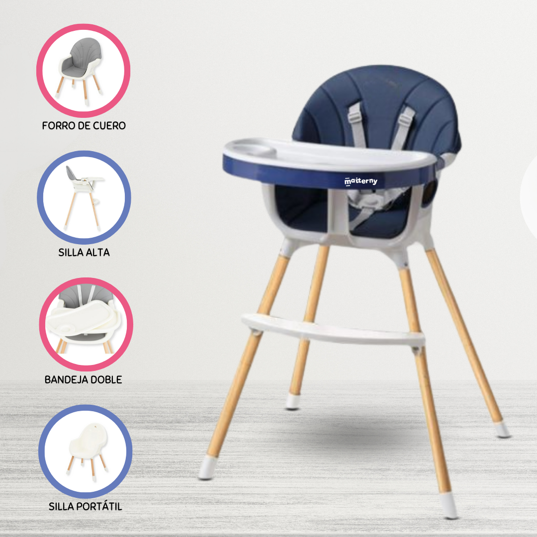 SILLA DE COMER 2 EN 1 PARA BEBÉS «LUNCH» BLUE - 1