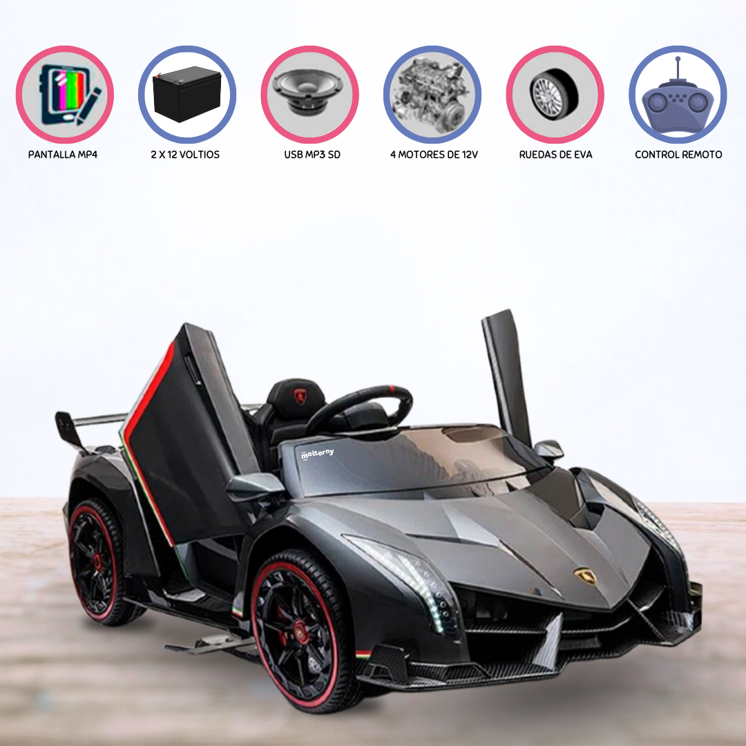 AUTO A BATERÍA LAMBORGHINI «POISON» GRAY - 1