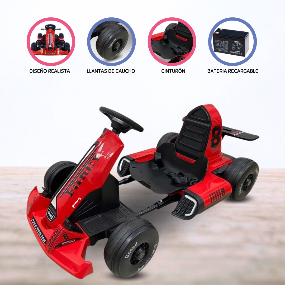 CARRO A BATERÍA PARA NIÑOS FANCY «SPEED 8» RED - 1