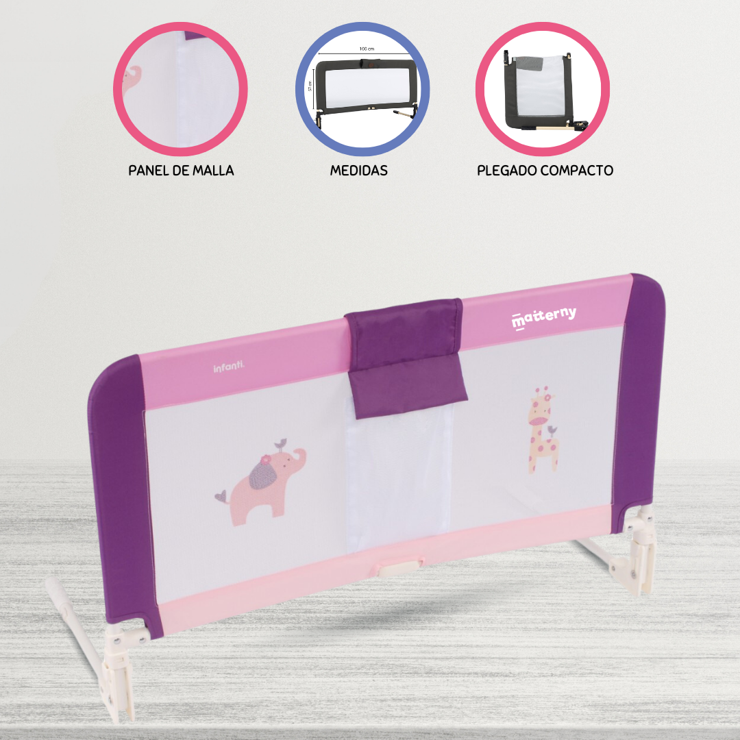 BARANDA DE CAMA PARA BEBÉ «POND» PURPLE - 1