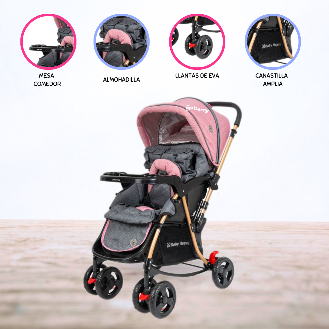 COCHE CUNA MECEDORA « NEW FLIP» BLUE - 1
