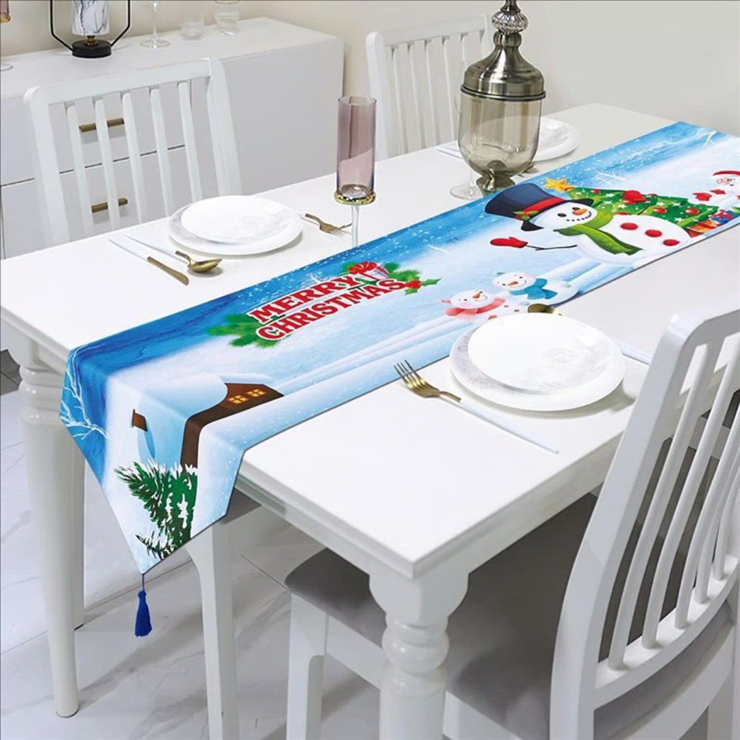CENTRO MESA CUZKA MULTICOLOR CAMINO NAVIDEÑO 33X180 CM PAPA NOEL Nº6 - 1