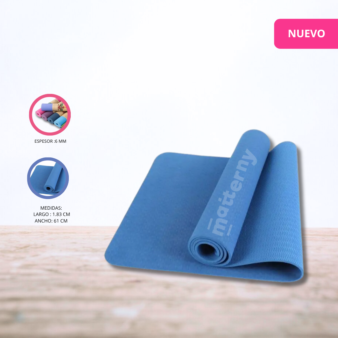MANTA PARA YOGA ANTIDESLIZANTE EVERBEST «FITNESS» BLUE - 2