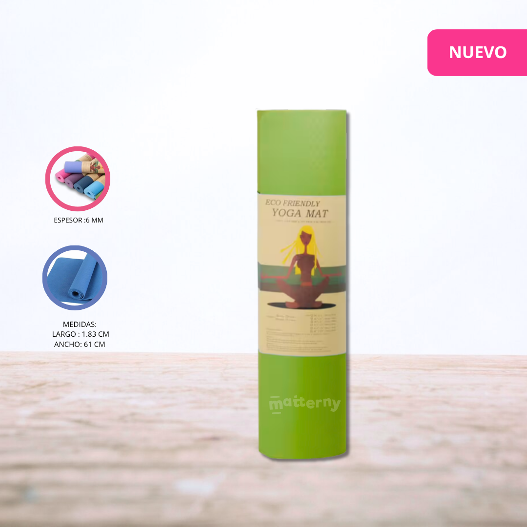 MANTA DE YOGA ANTIDESLIZANTE EVERBEST «FITNESS» GREEN - 1