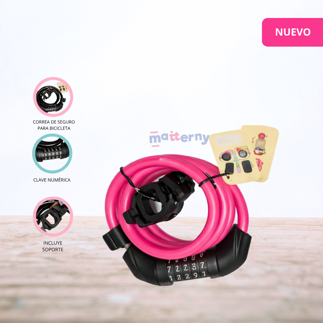 CADENA DE SEGURIDAD CON CLAVE NUMÉRICO «AXIS» PINK - 1
