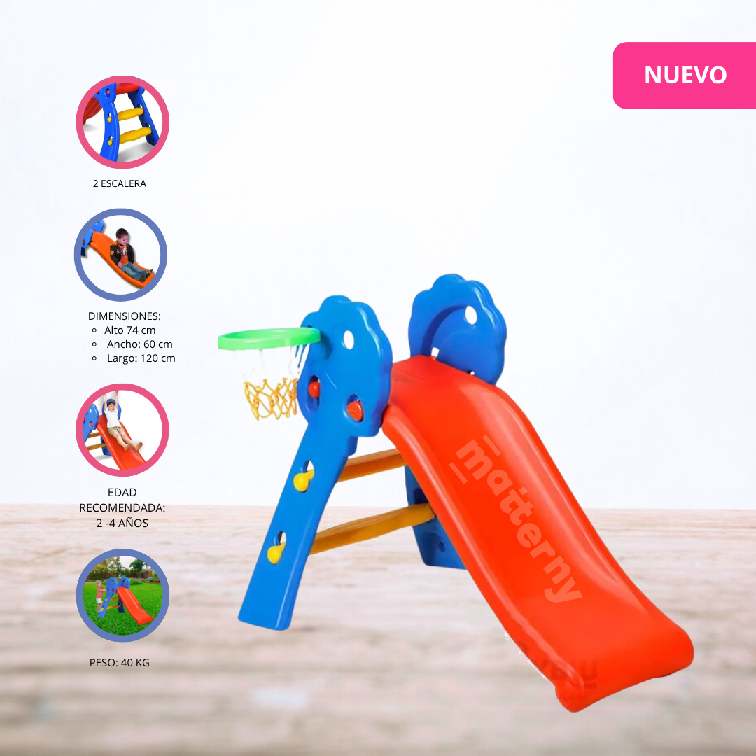 TOBOGÁN CON CANASTO PARA NIÑOS EVERBEST «RIDERE» RED - 1
